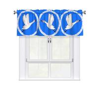YYHWHJDE Short Curtains with Valance Rod 54x18in flying white goose Picture for Kitchen, Bathroom, Laundry Room, Studio, Fits Most Standard or Decorative Curtain Rods
