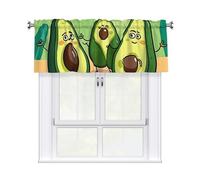 YYHWHJDE Short Curtains with Valance Rod 54x18in Funny Cartoon Avocados Picture for Kitchen, Bathroom, Laundry Room, Studio, Fits Most Standard or Decorative Curtain Rods