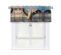 YYHWHJDE Short Curtains with Valance Rod 54x18in funny pelican Printing for Kitchen, Bathroom, Laundry Room, Studio, Fits Most Standard or Decorative Curtain Rods