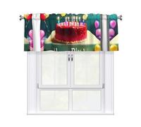 YYHWHJDE Short Curtains with Valance Rod 54x18in Happy Birthday Beautiful Prints for Kitchen, Bathroom, bedroom, Studio, Fits Most Standard or Decorative Curtain Rods