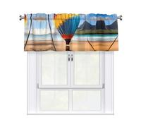 YYHWHJDE Short Curtains with Valance Rod 54x18in Hawaii Hot Air Balloon Prints for Kitchen, Bathroom, bedroom, Studio, Fits Most Standard or Decorative Curtain Rods