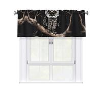 YYHWHJDE Short Curtains with Valance Rod 54x18in Late Night Owl Prints for Kitchen, Bathroom, bedroom, Studio, Fits Most Standard or Decorative Curtain Rods