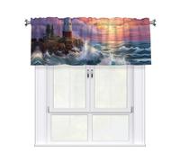 YYHWHJDE Short Curtains with Valance Rod 54x18in lighthouse diamond painting Picture for Kitchen, Bathroom, Laundry Room, Studio, Fits Most Standard or Decorative Curtain Rods