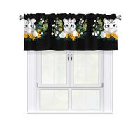 YYHWHJDE Short Curtains with Valance Rod 54x18in Little white tiger in the bouquet Pattern for Kitchen, Bathroom, bedroom, Studio, Fits Most Standard or Decorative Curtain Rods