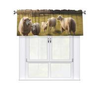YYHWHJDE Short Curtains with Valance Rod 54x18in Lots of cute sheep Picture for Kitchen, Bathroom, Laundry Room, Studio, Fits Most Standard or Decorative Curtain Rods