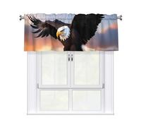 YYHWHJDE Short Curtains with Valance Rod 54x18in Mighty Bald Eagle Printing for Kitchen, Bathroom, Laundry Room, Studio, Fits Most Standard or Decorative Curtain Rods