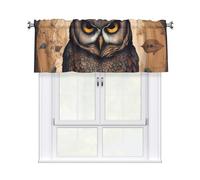 YYHWHJDE Short Curtains with Valance Rod 54x18in Owl Beliefs Printing for Kitchen, Bathroom, Laundry Room, Studio, Fits Most Standard or Decorative Curtain Rods