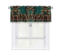 YYHWHJDE Short Curtains with Valance Rod 54x18in Pine Cone Border Printing for Kitchen, Bathroom, Laundry Room, Studio, Fits Most Standard or Decorative Curtain Rods