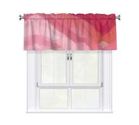 YYHWHJDE Short Curtains with Valance Rod 54x18in Pink gradient style Printing for Kitchen, Bathroom, Laundry Room, Studio, Fits Most Standard or Decorative Curtain Rods