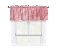 YYHWHJDE Short Curtains with Valance Rod 54x18in Pink Marble Texture Picture for Kitchen, Bathroom, Laundry Room, Studio, Fits Most Standard or Decorative Curtain Rods