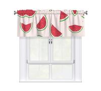YYHWHJDE Short Curtains with Valance Rod 54x18in Pink watermelon Prints for Kitchen, Bathroom, bedroom, Studio, Fits Most Standard or Decorative Curtain Rods