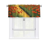 YYHWHJDE Short Curtains with Valance Rod 54x18in Poppies Field Yellow Brick Road Prints for Kitchen, Bathroom, bedroom, Studio, Fits Most Standard or Decorative Curtain Rods