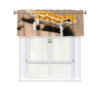 YYHWHJDE Short Curtains with Valance Rod 54x18in Sand Leopard Gecko Picture for Kitchen, Bathroom, Laundry Room, Studio, Fits Most Standard or Decorative Curtain Rods