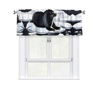 YYHWHJDE Short Curtains with Valance Rod 54x18in Seals on ice Prints for Kitchen, Bathroom, bedroom, Studio, Fits Most Standard or Decorative Curtain Rods