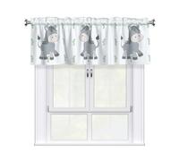 YYHWHJDE Short Curtains with Valance Rod 54x18in smiling donkey Printing for Kitchen, Bathroom, Laundry Room, Studio, Fits Most Standard or Decorative Curtain Rods