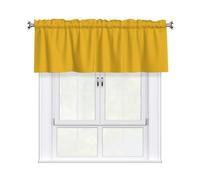 YYHWHJDE Short Curtains with Valance Rod 54x18in Solid color gold Prints for Kitchen, Bathroom, bedroom, Studio, Fits Most Standard or Decorative Curtain Rods