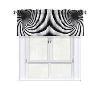 YYHWHJDE Short Curtains with Valance Rod 54x18in spiral optical illusion gif Prints for Kitchen, Bathroom, bedroom, Studio, Fits Most Standard or Decorative Curtain Rods
