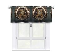 YYHWHJDE Short Curtains with Valance Rod 54x18in Steampunk Clock Printing for Kitchen, Bathroom, Laundry Room, Studio, Fits Most Standard or Decorative Curtain Rods