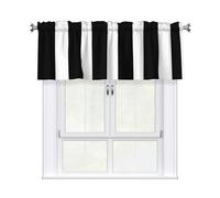 YYHWHJDE Short Curtains with Valance Rod 54x18in stripes black white Picture for Kitchen, Bathroom, Laundry Room, Studio, Fits Most Standard or Decorative Curtain Rods