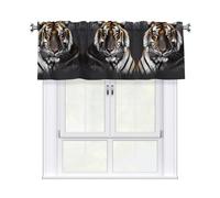 YYHWHJDE Short Curtains with Valance Rod 54x18in Tiger at rest Prints for Kitchen, Bathroom, bedroom, Studio, Fits Most Standard or Decorative Curtain Rods