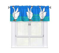 YYHWHJDE Short Curtains with Valance Rod 54x18in white goose spread its wings Printing for Kitchen, Bathroom, Laundry Room, Studio, Fits Most Standard or Decorative Curtain Rods