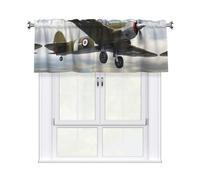 YYHWHJDE Short Curtains with Valance Rod 54x18in World War 2 Aircraft Airplane Picture for Kitchen, Bathroom, Laundry Room, Studio, Fits Most Standard or Decorative Curtain Rods
