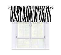 YYHWHJDE Short Curtains with Valance Rod 54x18in Zebra Print Printing for Kitchen, Bathroom, Laundry Room, Studio, Fits Most Standard or Decorative Curtain Rods