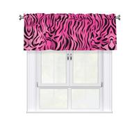 YYHWHJDE Short Curtains with Valance Rod 54x18in zebra tiger leopard pink Prints for Kitchen, Bathroom, bedroom, Studio, Fits Most Standard or Decorative Curtain Rods