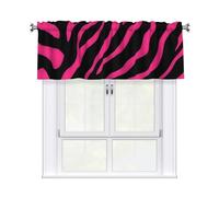 YYHWHJDE Short Curtains with Valance Rod 54x18in Zebra Tiger Leopard pink Prints for Kitchen, Bathroom, bedroom, Studio, Fits Most Standard or Decorative Curtain Rods