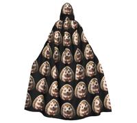 YYHWHJDE Shy little hedgehog Picture Halloween Adult Hooded Cloak for Role-Playing, Costumes, and Theme Parties