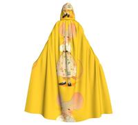 YYHWHJDE Shy little mouse Prints Halloween Adult Hooded Cloak for Parties and Costumes