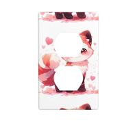 YYHWHJDE Shy Little Panda Prints Double Socket Wall Panel Electrical Socket Cover Plate Shatter Decoration Durable 4.5x2.76in
