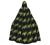 YYHWHJDE Shy Mimosa Picture Halloween Adult Hooded Cloak for Role-Playing, Costumes, and Theme Parties