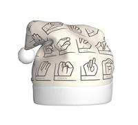 YYHWHJDE Sign Language Alphabet Pattern Christmas Hat for Adult quality festive accessory crafted soft, lightweight