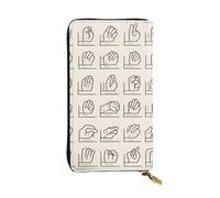 YYHWHJDE Sign Language Alphabet Picture Quality Leather Long Clutch Wallet Designed for Fashion Girls and Women Stylish 7.48 x 4.13 in