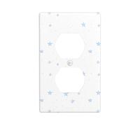 YYHWHJDE Silver Shining Stars Prints Double Socket Wall Panel Decorative for Residential and Commercial Areas 4.5x2.76in