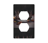 YYHWHJDE Simple Dead Leaf Crown Picture Double Socket Wall Panel Decorative is Durable and Suitable for Socket Light Switch Accessories 4.5x2.76in