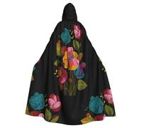 YYHWHJDE Simple flowers Prints Adult Hooded Cloak is a super large, comfortable, and durable Halloween hooded poncho