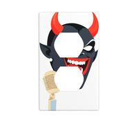 YYHWHJDE Singing Devil mask Prints Double Socket Wall Panel Decorative for Residential and Commercial Areas 4.5x2.76in