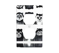 YYHWHJDE Six Ink-wash Animals Pattern Double Socket Wall Panel Decorative for Residential and Commercial Areas 4.5x2.76in