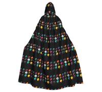YYHWHJDE Six-sided dice with different patterns Printed Halloween Adult Hooded Cloak No Zipper, Comfortable & Durable for Role-Playing