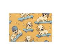 YYHWHJDE Skateboarding Pup Prints Placemats Set of 6 12x18in - Engineered for Durability & Heat Resistance Polyester