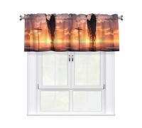 YYHWHJDE Skeleton at Sunset Prints Short Curtains with Valance Rod 54x18in Home Decor for Kitchen Bathroom Laundry Room Studio Upper Window