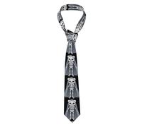 YYHWHJDE Skeleton bear with veil Prints Men's Necktie Soft & Comfortable, Non-Deforming, Fade-Resistant, Durable (57X3.1 inch)