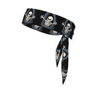 YYHWHJDE Skeleton crawling out of the grave Prints Sports headscarf, sweat absorbing and breathable, motion headband, double-sided kerchief