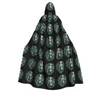 YYHWHJDE Skeleton entangled with vines Picture Halloween Adult Hooded Cloak for Role-Playing, Costumes, and Theme Parties