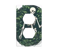 YYHWHJDE Skeleton Entangled with Vines Prints Double Socket Wall Panel Decorative for Residential and Commercial Areas 4.5x2.76in
