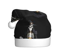 YYHWHJDE Skeleton witch making soup Prints Christmas Hat for Adult quality festive accessory crafted soft, lightweight