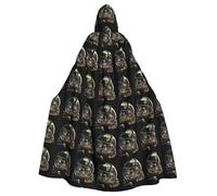 YYHWHJDE Skeletons in the globe Picture Halloween Adult Hooded Cloak for Role-Playing, Costumes, and Theme Parties
