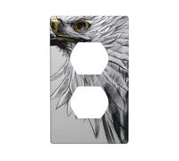 YYHWHJDE Sketching an Eagle Picture Double Socket Wall Panel Electrical Socket Cover Plate is Shatter Resistant and Durable 4.5x2.76in